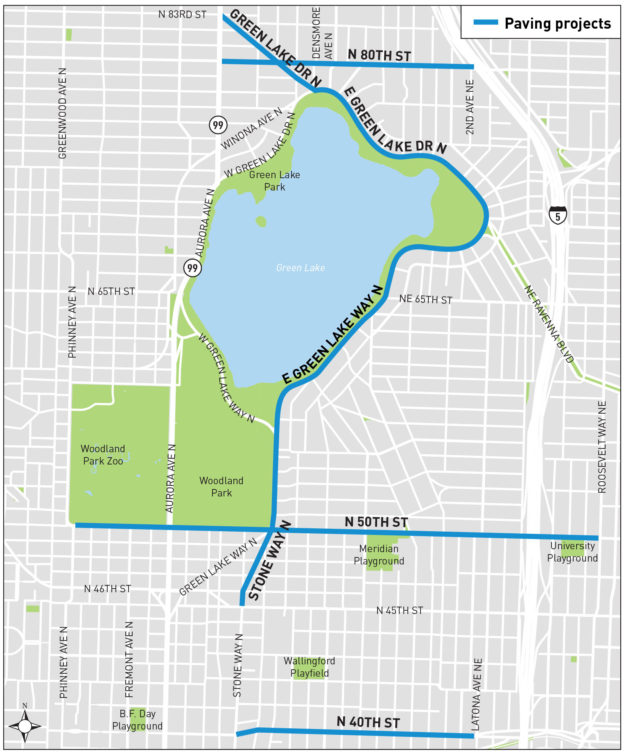 Green Lake area paving projects