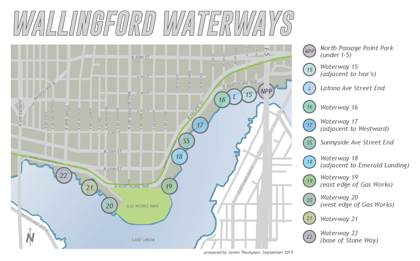 Map of waterways in Wallingford. Prepared by James Thompson. © Copyright 2015 Wallingford Community Council. All Rights Reserved.